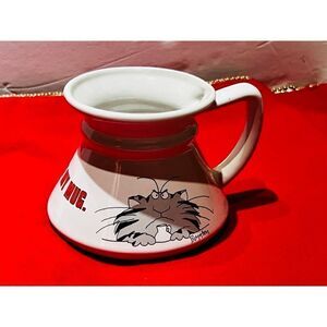 1980s Sandra Boynton Coffee Cup Claude Cat; paws off My Mug, Non Spill
